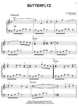 page one of Butterflyz (Easy Piano)