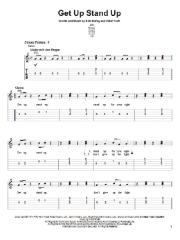 page one of Get Up Stand Up (Easy Guitar Tab)