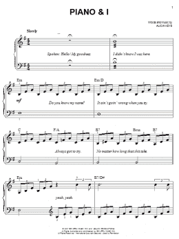 page one of Piano & I (Easy Piano)