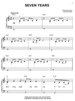 page one of Seven Years (Easy Piano)