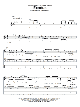 page one of Exodus (Bass Guitar Tab)