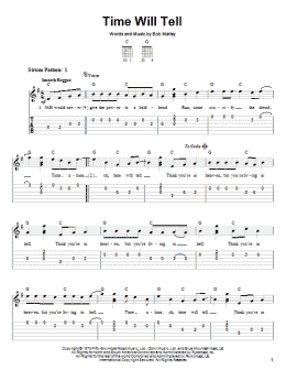 page one of Time Will Tell (Easy Guitar Tab)