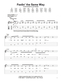 page one of Feelin' The Same Way (Easy Guitar Tab)