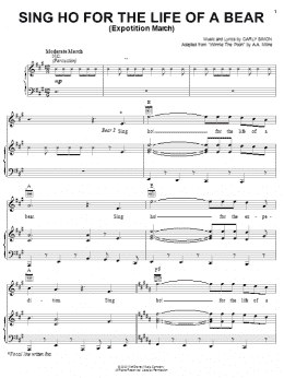 page one of Sing Ho For The Life Of A Bear (Expotition March) (Piano, Vocal & Guitar Chords (Right-Hand Melody))