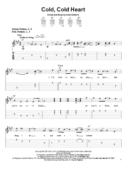 page one of Cold, Cold Heart (Easy Guitar Tab)