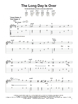 page one of The Long Day Is Over (Easy Guitar Tab)
