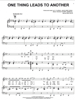 page one of One Thing Leads To Another (Piano, Vocal & Guitar Chords (Right-Hand Melody))