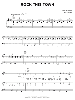page one of Rock This Town (Piano, Vocal & Guitar Chords (Right-Hand Melody))