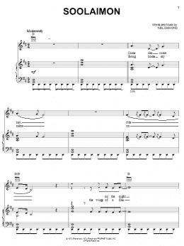 page one of Soolaimon (Piano, Vocal & Guitar Chords (Right-Hand Melody))