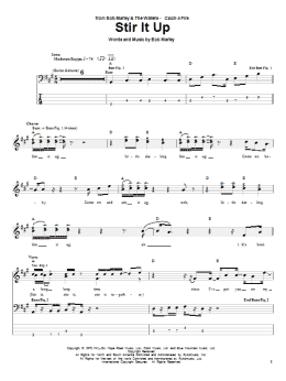 page one of Stir It Up (Bass Guitar Tab)
