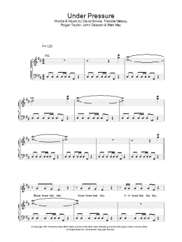 page one of Under Pressure (Piano, Vocal & Guitar Chords)