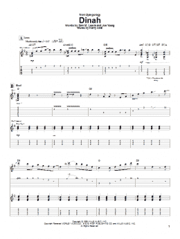page one of Dinah (Guitar Tab)