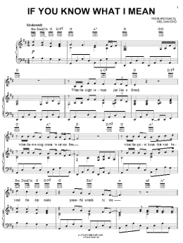 page one of If You Know What I Mean (Piano, Vocal & Guitar Chords (Right-Hand Melody))