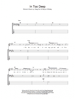 page one of In Too Deep (Bass Guitar Tab)