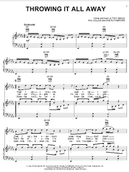 page one of Throwing It All Away (Piano, Vocal & Guitar Chords (Right-Hand Melody))