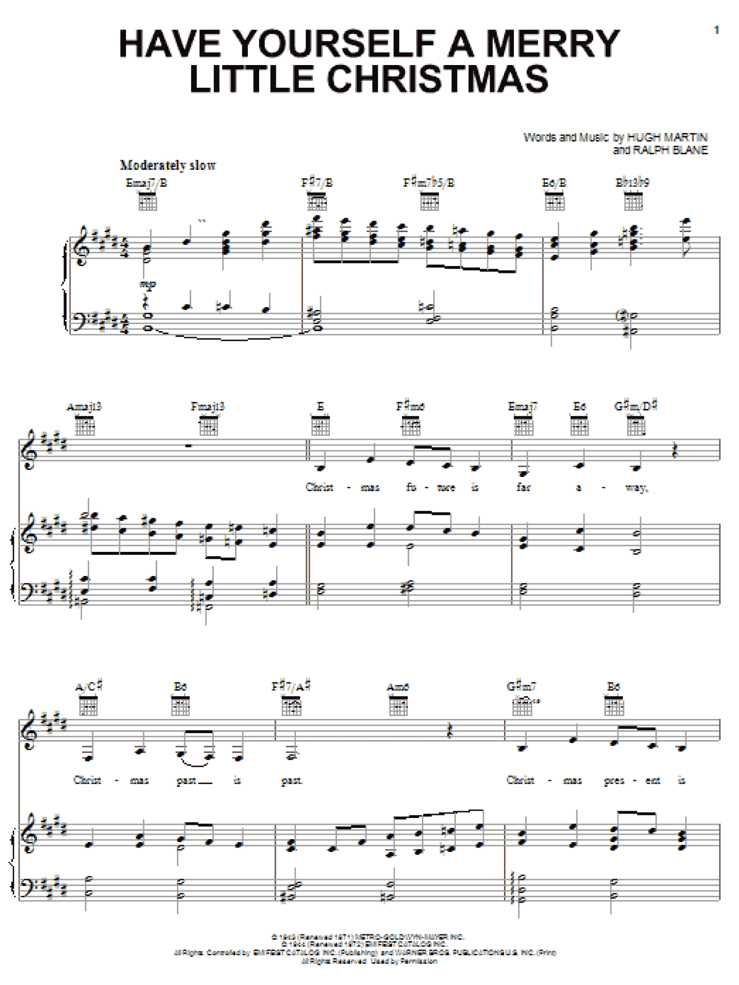 Have Yourself A Merry Little Christmas (Piano, Vocal & Guitar Chords (Right-Hand Melody))