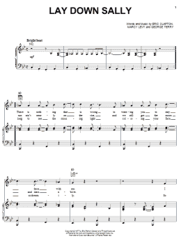 page one of Lay Down Sally (Piano, Vocal & Guitar Chords (Right-Hand Melody))