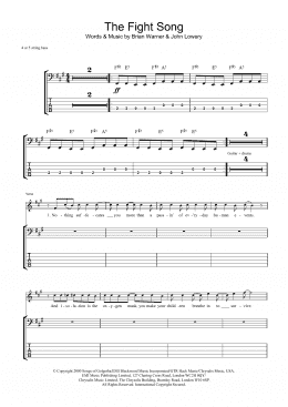 page one of The Fight Song (Bass Guitar Tab)
