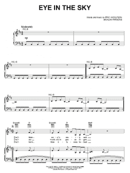 page one of Eye In The Sky (Piano, Vocal & Guitar Chords (Right-Hand Melody))