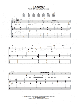 page one of Lonestar (Guitar Tab)