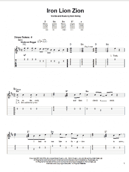 page one of Iron Lion Zion (Easy Guitar Tab)