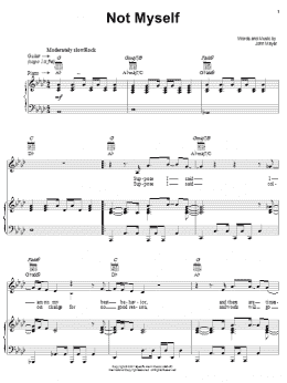 page one of Not Myself (Piano, Vocal & Guitar Chords (Right-Hand Melody))