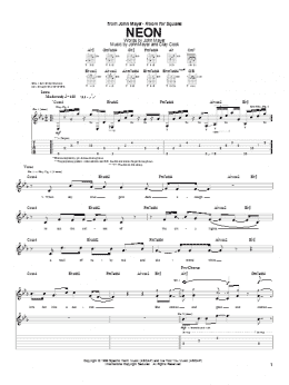 page one of Neon (Guitar Tab)