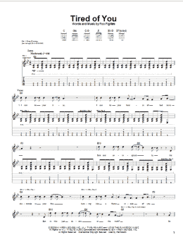 page one of Tired Of You (Guitar Tab)
