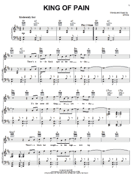 page one of King Of Pain (Piano, Vocal & Guitar Chords (Right-Hand Melody))