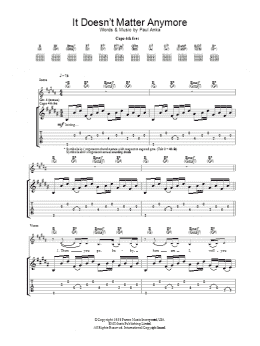 page one of It Doesn't Matter Anymore (Guitar Tab)