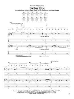 page one of Sk8er Boi (Guitar Tab)