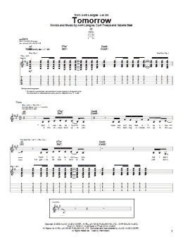 page one of Tomorrow (Guitar Tab)