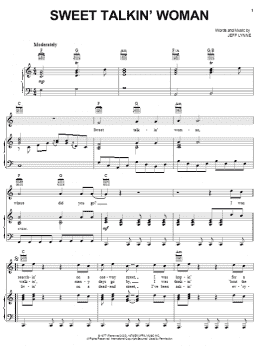 page one of Sweet Talkin' Woman (Piano, Vocal & Guitar Chords (Right-Hand Melody))