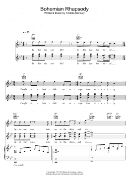 page one of Bohemian Rhapsody (Piano, Vocal & Guitar Chords)