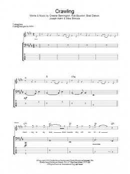 page one of Crawling (Bass Guitar Tab)