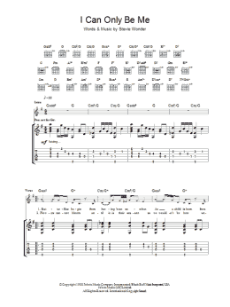 page one of I Can Only Be Me (Guitar Tab)