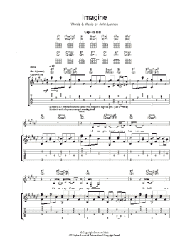page one of Imagine (Guitar Tab)