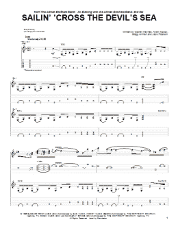 page one of Sailin' 'Cross The Devil's Sea (Guitar Tab)
