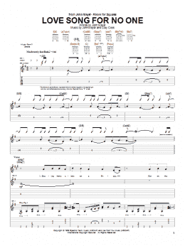 page one of Love Song For No One (Guitar Tab)