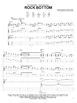 page one of Rock Bottom (Guitar Tab)