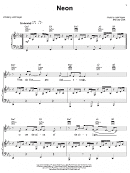 page one of Neon (Piano, Vocal & Guitar Chords (Right-Hand Melody))