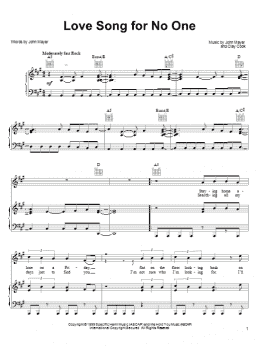 page one of Love Song For No One (Piano, Vocal & Guitar Chords (Right-Hand Melody))