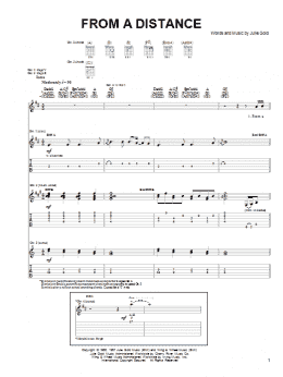 page one of From A Distance (Guitar Tab)