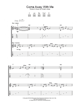 page one of Come Away With Me (Guitar Tab)