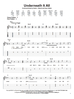 page one of Underneath It All (Easy Guitar Tab)