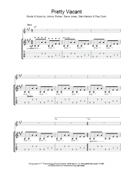page one of Pretty Vacant (Guitar Tab)