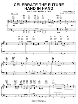 page one of Celebrate The Future Hand In Hand (Piano, Vocal & Guitar Chords (Right-Hand Melody))