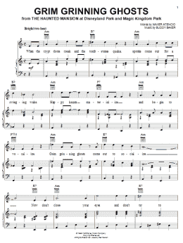 page one of Grim Grinning Ghosts (Piano, Vocal & Guitar Chords (Right-Hand Melody))