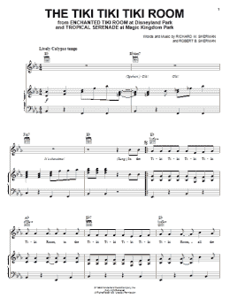 page one of The Tiki Tiki Tiki Room (Piano, Vocal & Guitar Chords (Right-Hand Melody))