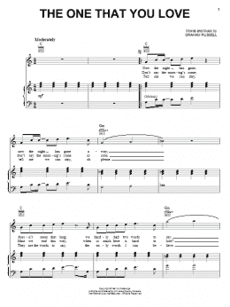 page one of The One That You Love (Piano, Vocal & Guitar Chords (Right-Hand Melody))